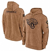 Men's Jacksonville Jaguars 2023 Brown Salute to Service Pullover Hoodie,baseball caps,new era cap wholesale,wholesale hats